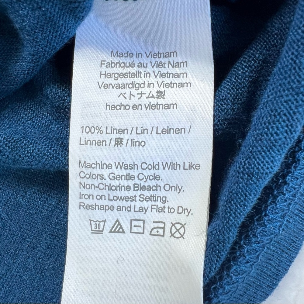 J.Crew 100% Linen Relaxed Tee Size Medium Blue Teal Color - Picture 10 of 11